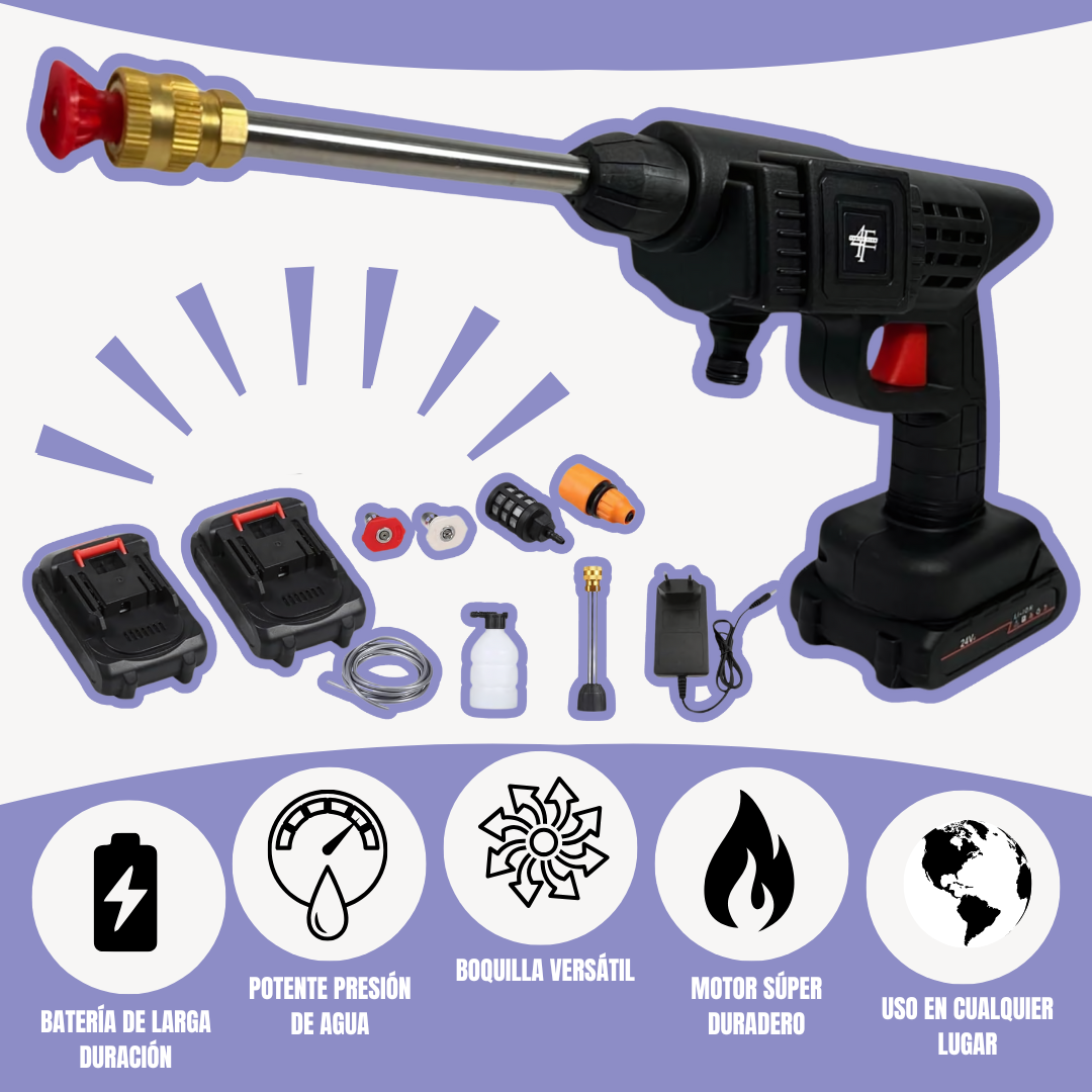 Pistola alta presión profesional portátil dos bateria